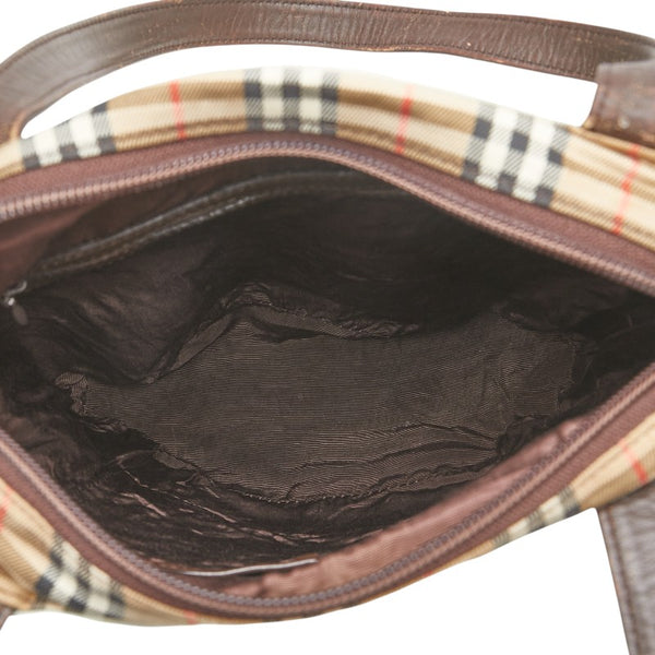 バーバリー ノバチェック トートバッグ グレー マルチカラー キャンバス レザー レディース BURBERRY 【中古】