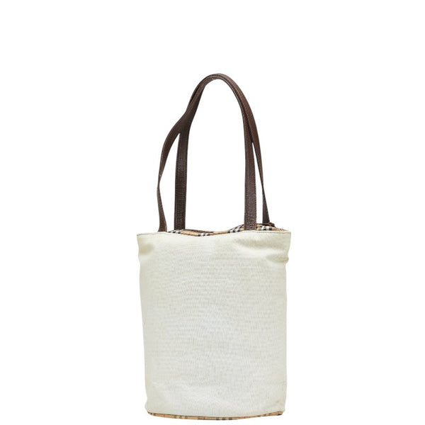 バーバリー ノバチェック トートバッグ グレー マルチカラー キャンバス レザー レディース BURBERRY 【中古】