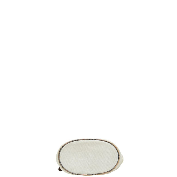 バーバリー ノバチェック トートバッグ グレー マルチカラー キャンバス レザー レディース BURBERRY 【中古】