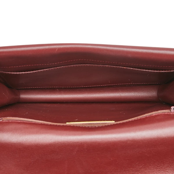 カルティエ マストライン 斜め掛け ショルダーバッグ ワインレッド ボルドー レザー レディース CARTIER 【中古】
