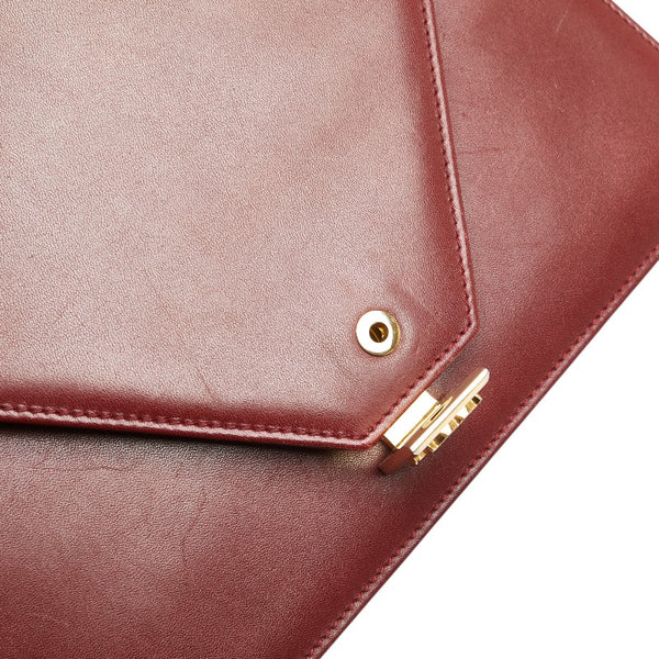 カルティエ マストライン 斜め掛け ショルダーバッグ ワインレッド ボルドー レザー レディース CARTIER 【中古】