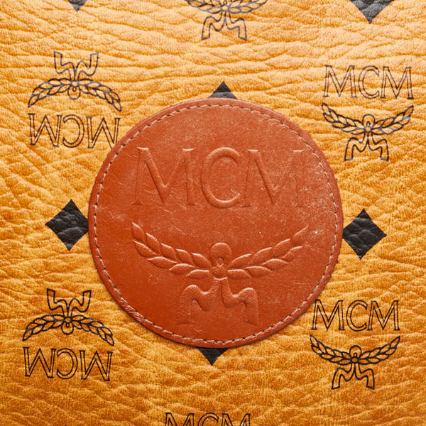 エム シー エム ヴィセトス ロゴグラム タッセル ショルダーバッグ ブラウン PVC レザー レディース MCM 【中古】