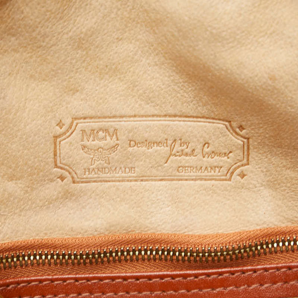 エム シー エム ヴィセトス ロゴグラム タッセル ショルダーバッグ ブラウン PVC レザー レディース MCM 【中古】