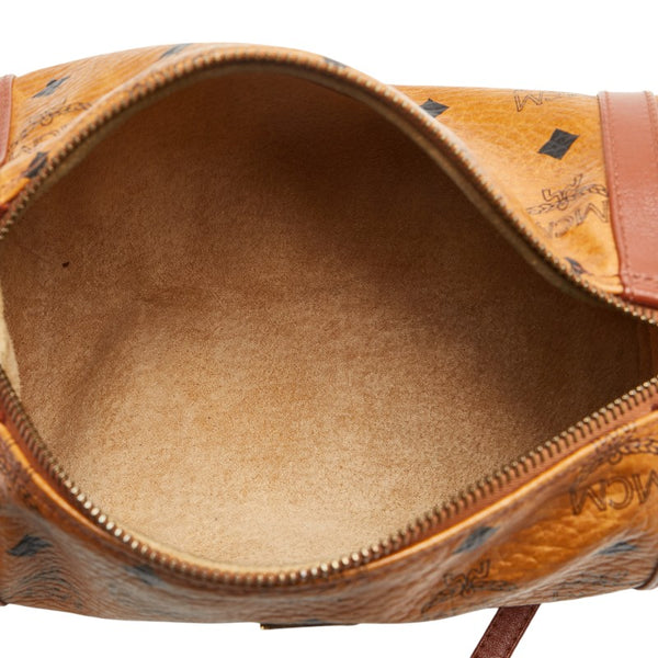 エム シー エム ヴィセトス ロゴグラム ショルダーバッグ ブラウン PVC レザー レディース MCM 【中古】