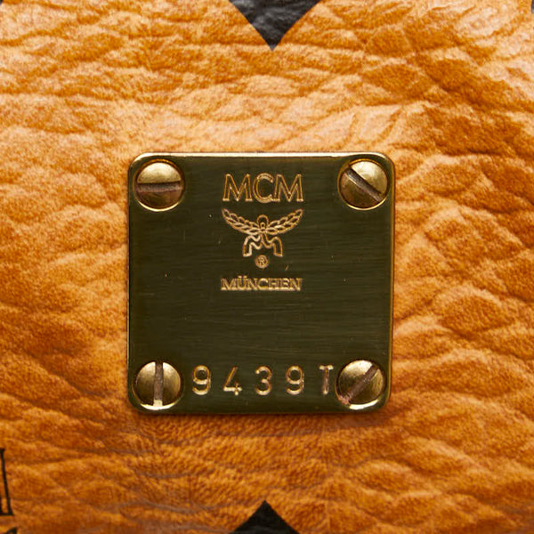 エム シー エム ヴィセトス ロゴグラム ショルダーバッグ ブラウン PVC レザー レディース MCM 【中古】