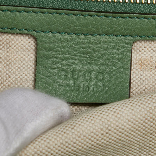 グッチ バンブー ハンドバッグ ショルダーバッグ 2WAY 323663 グリーン レザー レディース GUCCI 【中古】