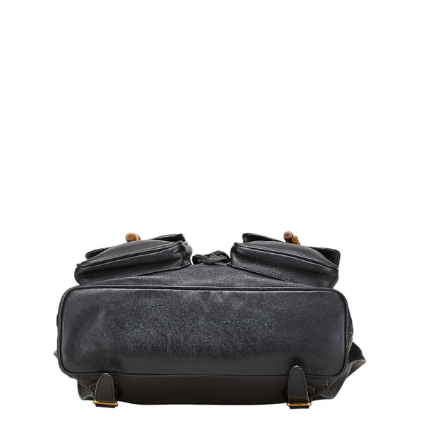 グッチ バンブー リュック バックパック 003 2058 0016 ブラック レザー レディース GUCCI 【中古】