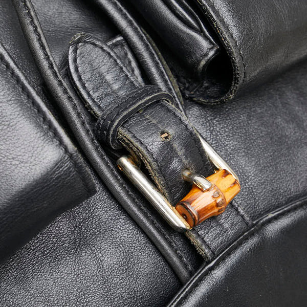 グッチ バンブー リュック バックパック 003 2058 0016 ブラック レザー レディース GUCCI 【中古】