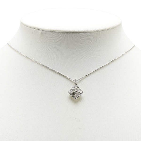 Pt900 プラチナ Pt850 プラチナ ダイヤ0.18ct ダイヤ0.43ct ペンダントネックレス レディース 【中古】