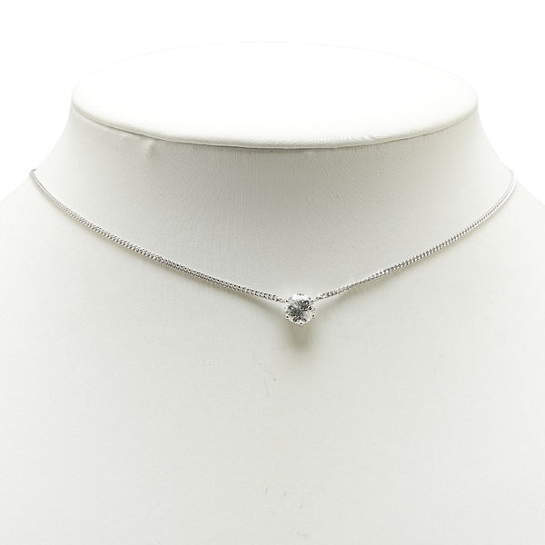 Pt850 プラチナ ダイヤ1.10ct プチ ネックレス レディース 【中古】