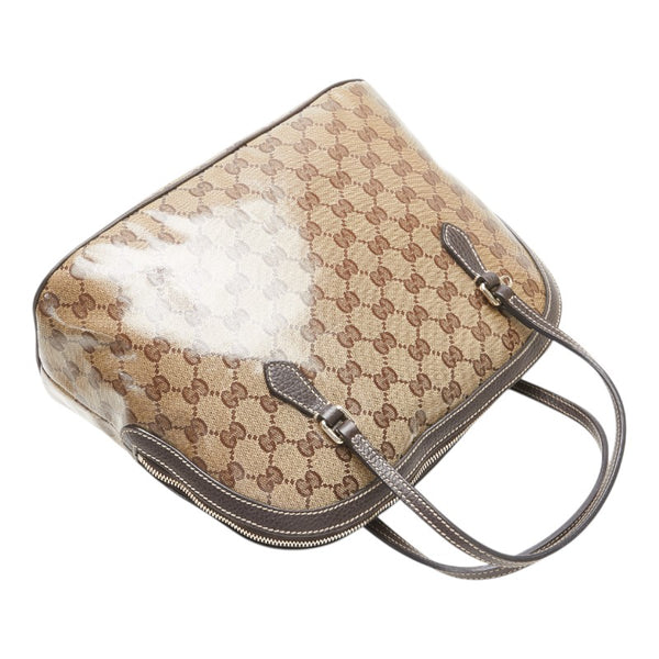 グッチ GGクリスタル ハンドバッグ ショルダーバッグ 2WAY 420023 ブラウン PVC レザー レディース GUCCI 【中古】