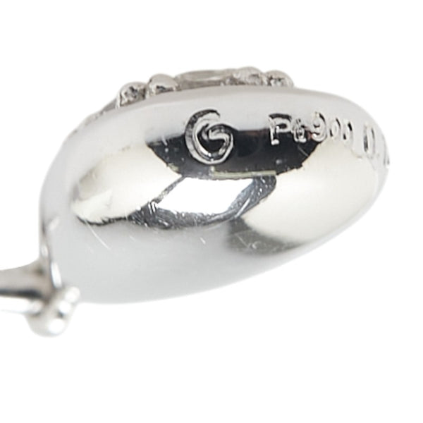 Pt900 プラチナ Pt850 プラチナ ダイヤ0.16ct 雫 モチーフ ペンダントネックレス レディース 【中古】