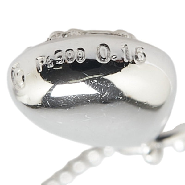 Pt900 プラチナ Pt850 プラチナ ダイヤ0.16ct 雫 モチーフ ペンダントネックレス レディース 【中古】