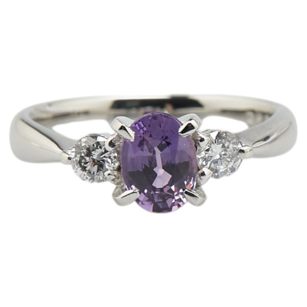 Pt900 プラチナ パープルサファイア1.00ct ダイヤ0.26ct リング 指輪 レディース 11.5号 【中古】