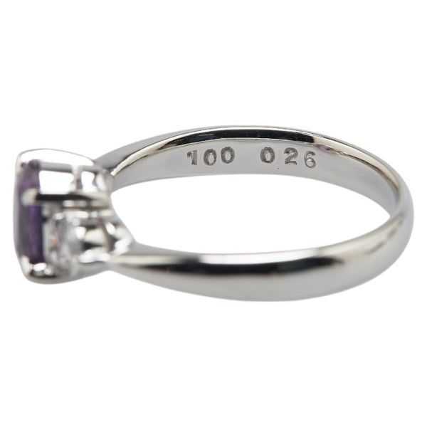 Pt900 プラチナ パープルサファイア1.00ct ダイヤ0.26ct リング 指輪 レディース 11.5号 【中古】