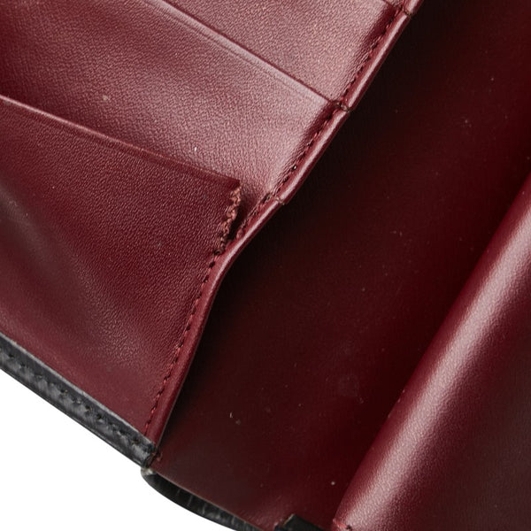 カルティエ トリニティ ハンドルウォレット ブラック ゴールド シルバー レザー レディース CARTIER 【中古】