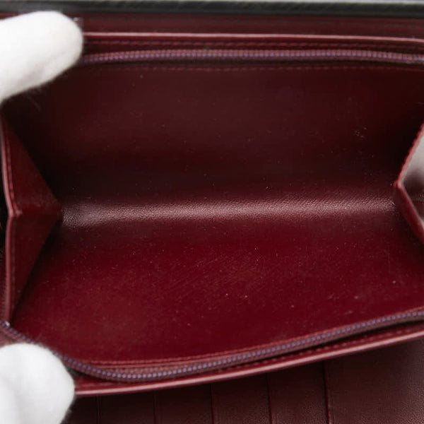 カルティエ トリニティ ハンドルウォレット ブラック ゴールド シルバー レザー レディース CARTIER 【中古】