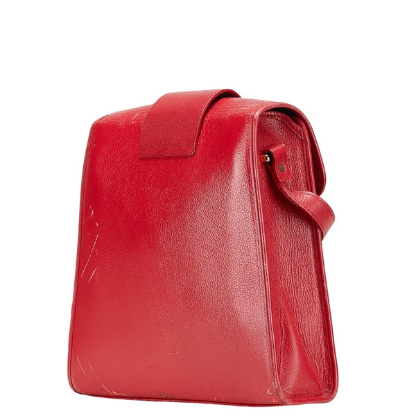 サンローラン YSLロゴ ショルダーバッグ ピンク レザー レディース SAINT LAURENT 【中古】