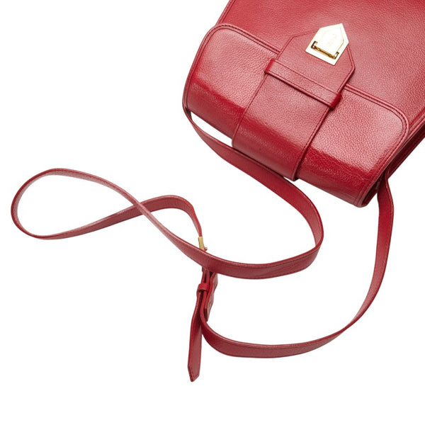 サンローラン YSLロゴ ショルダーバッグ ピンク レザー レディース SAINT LAURENT 【中古】