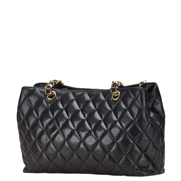 シャネル ココマーク マトラッセ チェーン ショルダーバッグ ブラック ラムスキン レディース CHANEL 【中古】