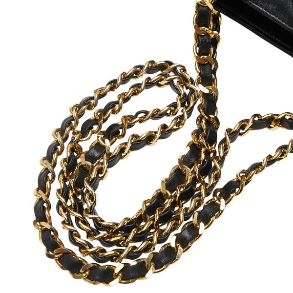 シャネル ココマーク マトラッセ チェーン ショルダーバッグ ブラック ラムスキン レディース CHANEL 【中古】