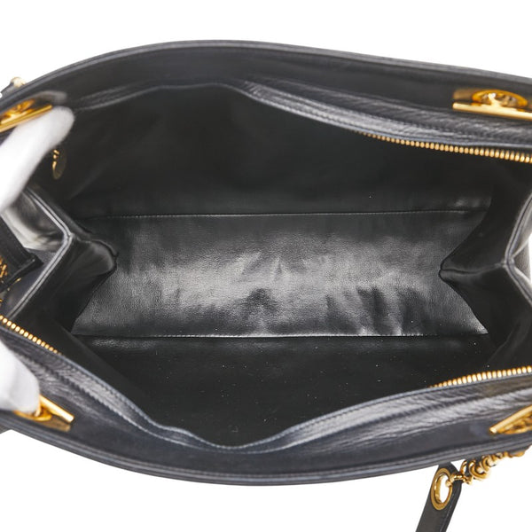 シャネル ココマーク チェーン トートバッグ ショルダーバッグ ブラック ラムスキン レディース CHANEL 【中古】
