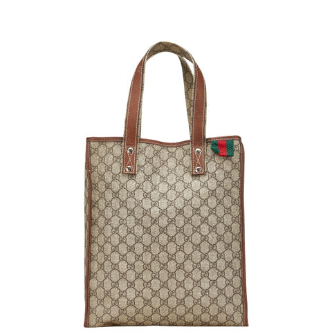 グッチ GGスプリーム シェリー トートバッグ 211135 ベージュ ブラウン PVC レザー レディース GUCCI 【中古】