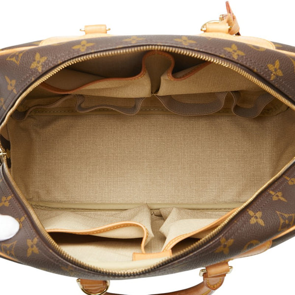 ルイ ヴィトン モノグラム ドーヴィル ハンドバッグ M47270 ブラウン PVC レザー レディース LOUIS VUITTON 【中古】