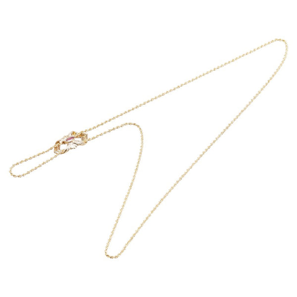 ゴールド K18YG イエローゴールド ルビー0.31ct ダイヤ0.22ct ネックレス レディース 【中古】
