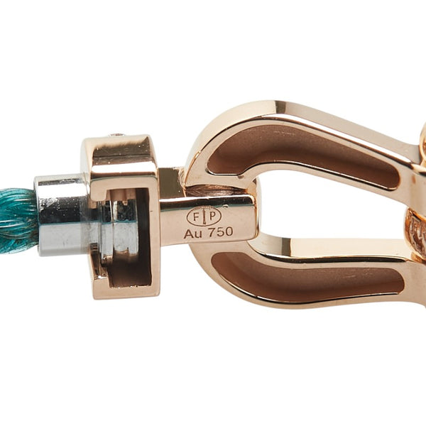 フレッド フォース10 MM ミディアム ブレスレット ゴールド エメラルドグリーン K18PG ピンクゴールド ステンレス レディース FRED 【中古】