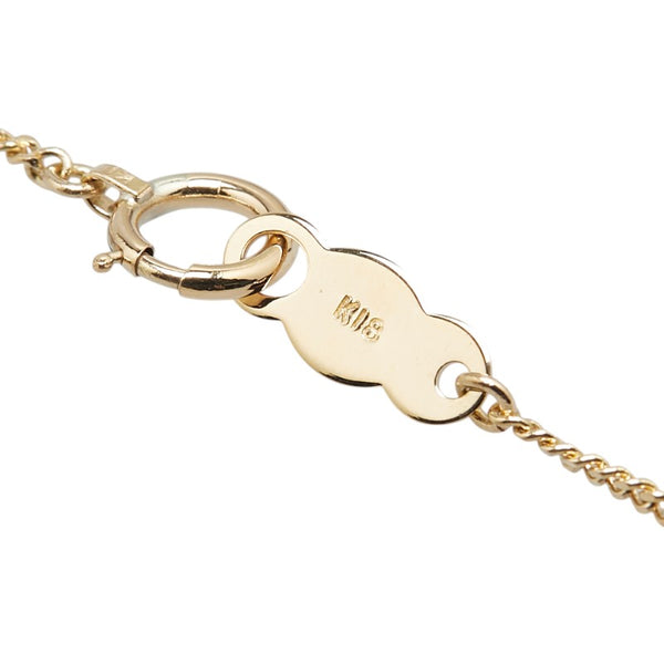 K18YG イエローゴールド オニキス ウサギ モチーフ プレート ネックレス レディース 【中古】