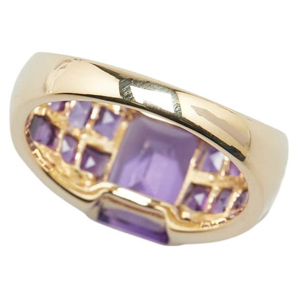 K18YG イエローゴールド アメジスト4.90ct ダイヤ0.10ct リング 指輪 レディース 15.5号 【中古】