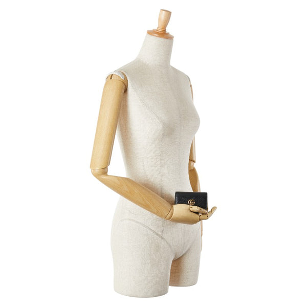 グッチ GGスプリーム GGマーモント キーケース 6連 456118 ブラック レザー レディース GUCCI 【中古】