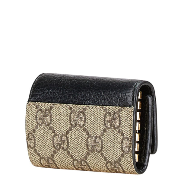 グッチ GGスプリーム GGマーモント キーケース 6連 456118 ブラック レザー レディース GUCCI 【中古】