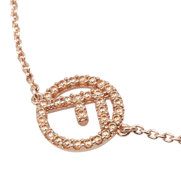 フェンディ エフ イズ フェンディ  ラインストーン ブレスレット ピンクゴールド メッキ レディース FENDI 【中古】