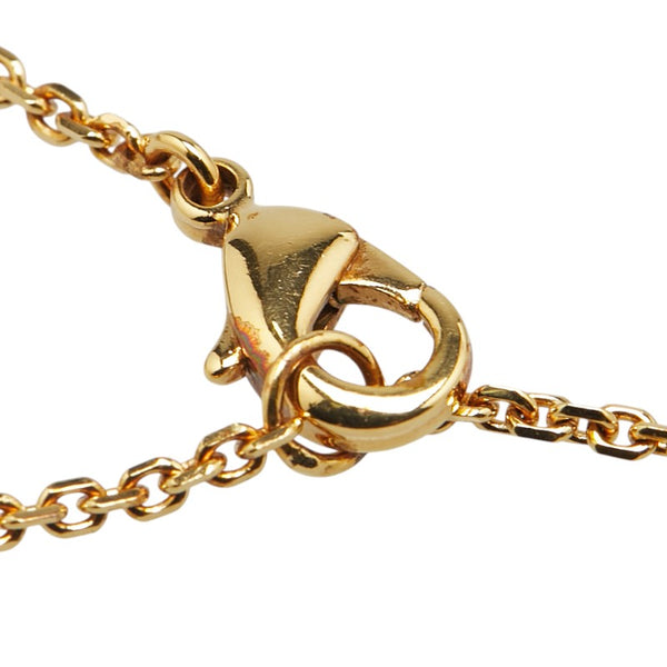 クリスチャンディオール CDロゴ ラインストーン ネックレス ゴールド メッキ フェイクパール レディース Christian Dior 【中古】