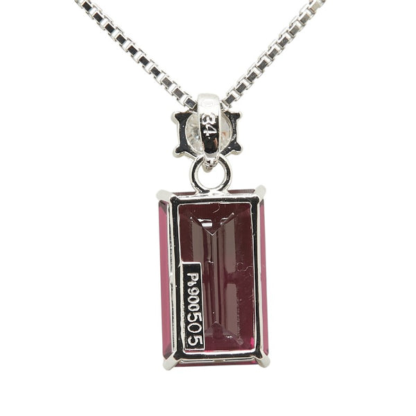 Pt900 プラチナ Pt850 プラチナ ガーネット5.05ct ダイヤ0.34ct ペンダントネックレス レディース 【中古】