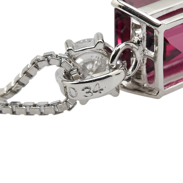 Pt900 プラチナ Pt850 プラチナ ガーネット5.05ct ダイヤ0.34ct ペンダントネックレス レディース 【中古】