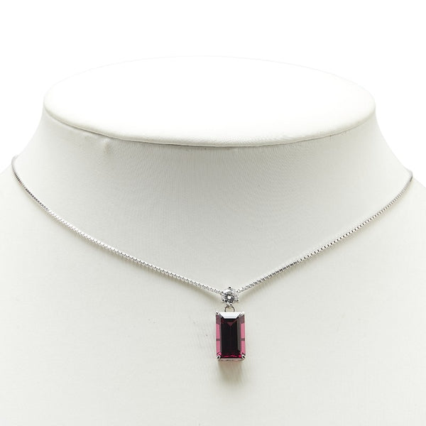Pt900 プラチナ Pt850 プラチナ ガーネット5.05ct ダイヤ0.34ct ペンダントネックレス レディース 【中古】