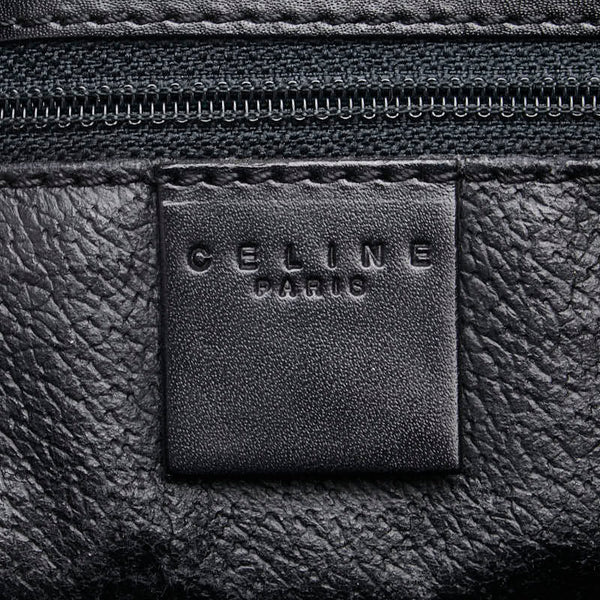 セリーヌ マカダム ハンドバッグ ブラック ブラウン PVC レザー レディース CELINE 【中古】