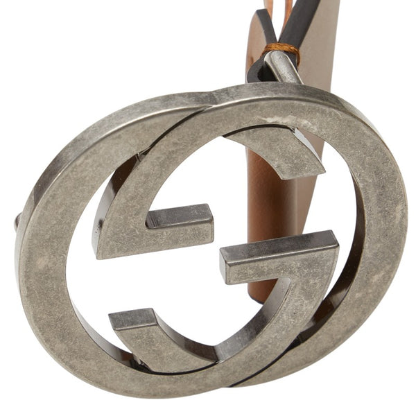 グッチ インターロッキングG ベルト サイズ：85/34 546389 ブラウン レザー メンズ GUCCI 【中古】