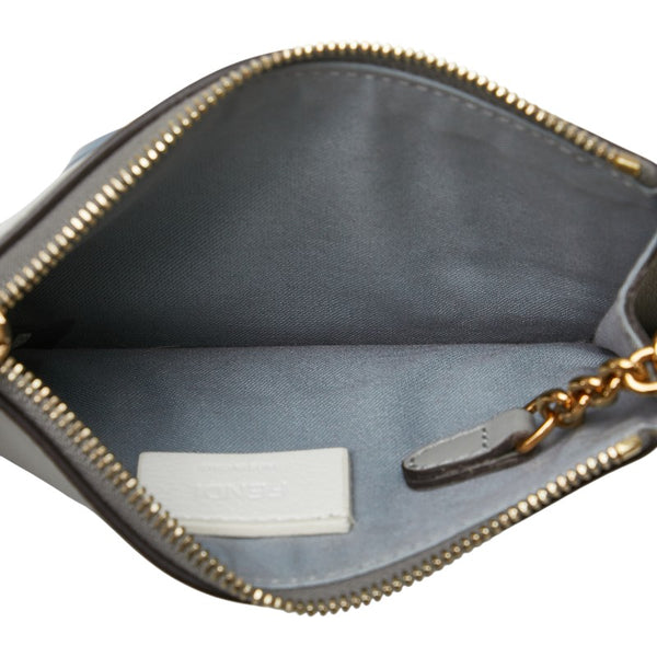 フェンディ マルチスタッズ  コインケース キーケース 8AP151 グレー レザー レディース FENDI 【中古】