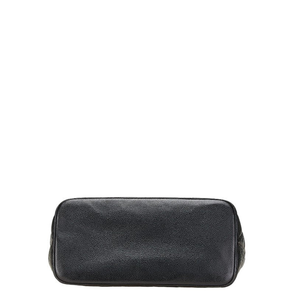 シャネル 復刻トート ココマーク トートバッグ ブラック キャビアスキン レディース CHANEL 【中古】