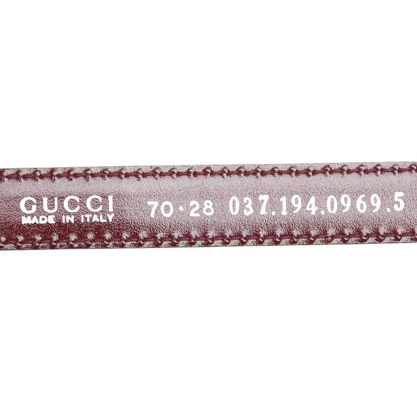 グッチ ベルト サイズ：70/28 037 194 0969 5 ワインレッド ボルドー レザー レディース GUCCI 【中古】