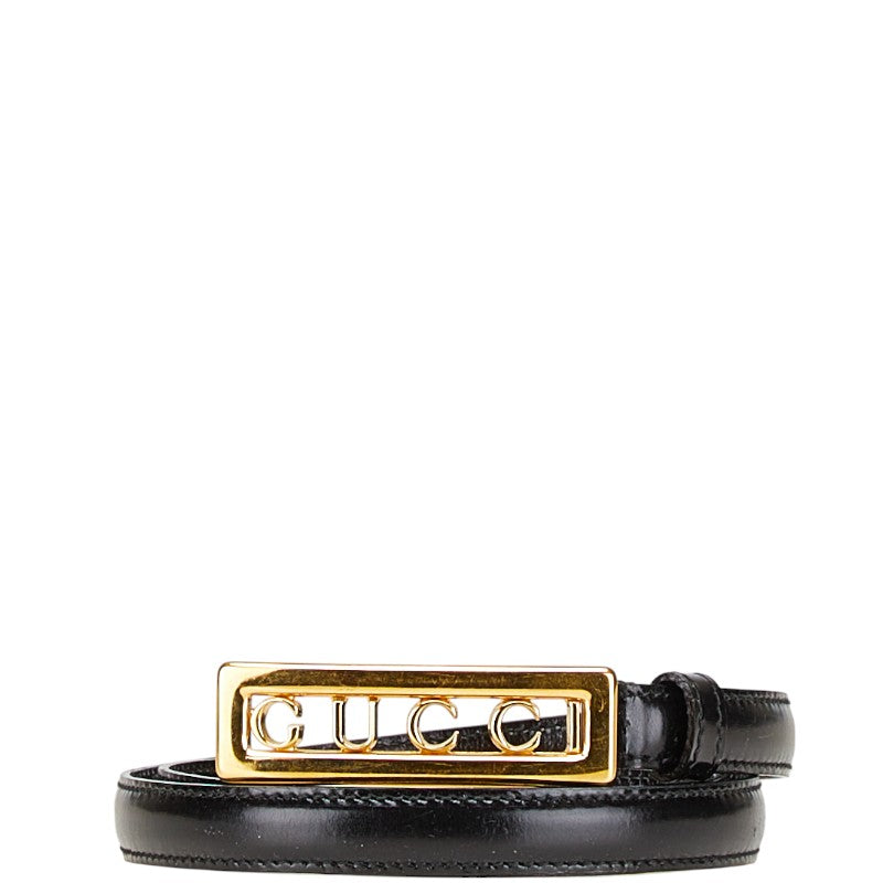 グッチ ロゴ バックル ベルト サイズ：70/28 037 194 0939 0 ブラック レザー レディース GUCCI 【中古】