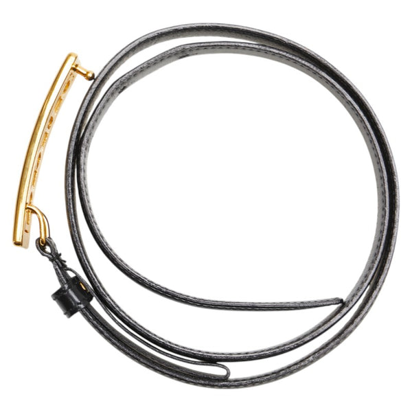 グッチ ロゴ バックル ベルト サイズ：70/28 037 194 0939 0 ブラック レザー レディース GUCCI 【中古】