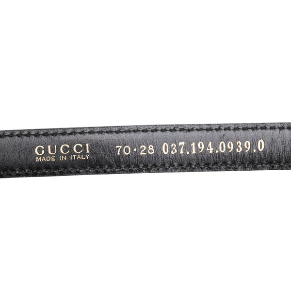 グッチ ロゴ バックル ベルト サイズ：70/28 037 194 0939 0 ブラック レザー レディース GUCCI 【中古】