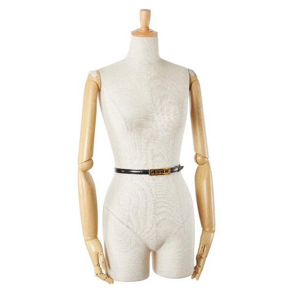 グッチ ロゴ バックル ベルト サイズ：70/28 037 194 0939 0 ブラック レザー レディース GUCCI 【中古】