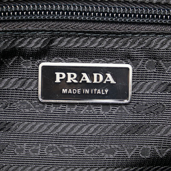 プラダ 三角ロゴプレート 斜め掛け ショルダーバッグ V161 ブラック ナイロン レディース PRADA 【中古】