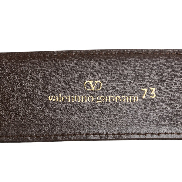 ヴァレンティノ ロゴプレート ベルト サイズ：73 ブラウン レザー レディース VALENTINO 【中古】